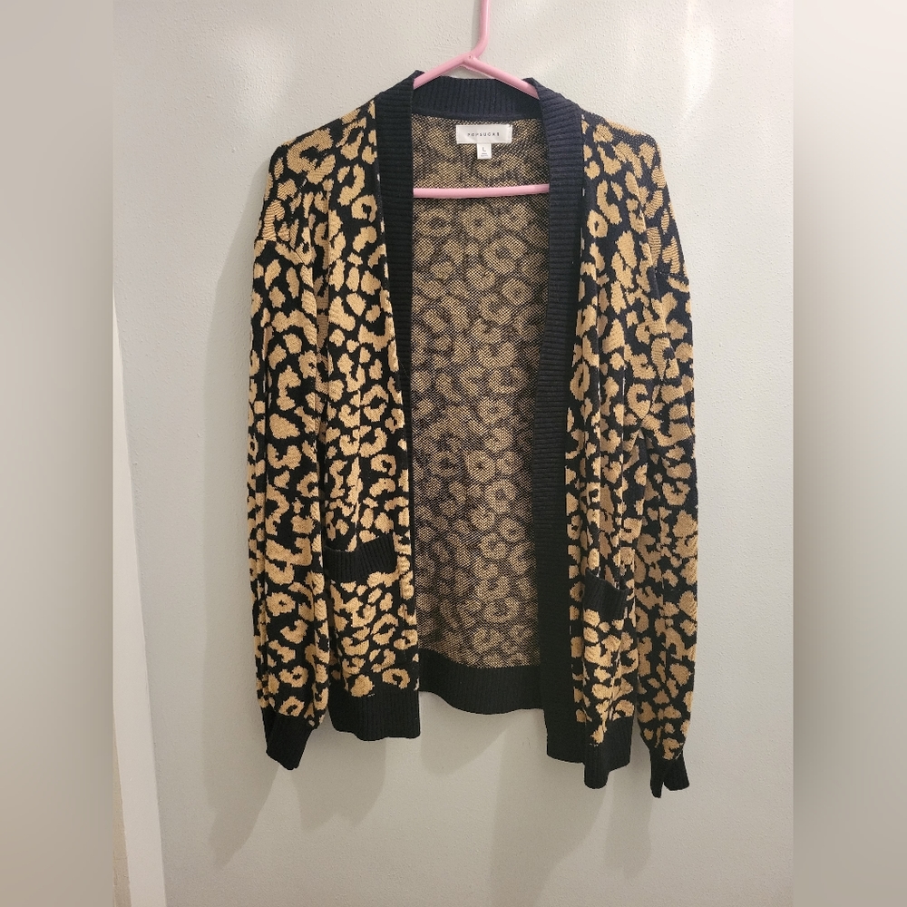 Womens Leopard Print Cardigan